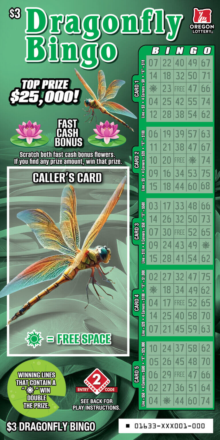 Dragonfly Bingo - Lottery Scratch Tickets | Oregon Lottery