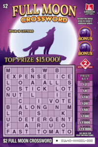 Full Moon Crossword Ticket Front View