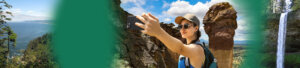 Woman taking a selfie on a hike