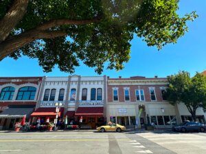 Historic storefronts in downtown Pendleton, Oregon