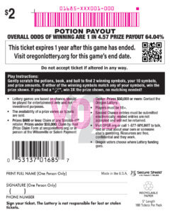 Potion Payout ticket back