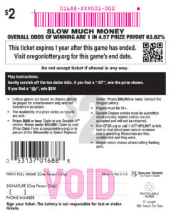 Slow Much Money ticket back