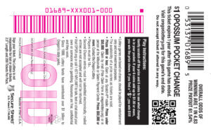 Opossum Pocket Change ticket back